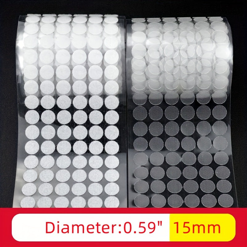 Self Adhesive Dots Hook & Loop Sticky Back Coins 10mm 108pairs 15mm 102pairs 20m
