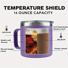 Insulated Coffee Mug With Handle Stainless Steel Travel Mug 14 Oz