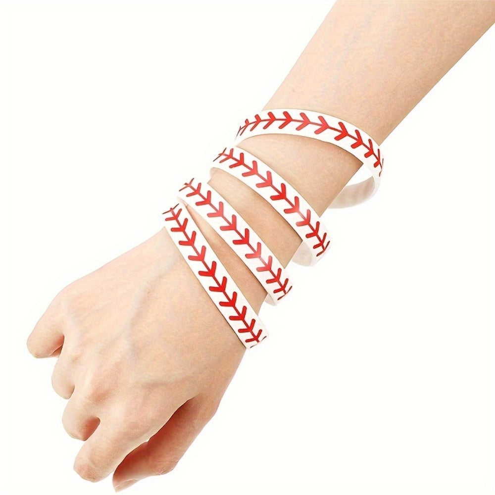 20 Pcs Softball Bracelet Softball Wristband Silicone Bracelet Softball Gift