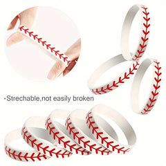 20 Pcs Softball Bracelet Softball Wristband Silicone Bracelet Softball Gift