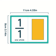 35pcs LACHILLY Double Sided Fraction Flash Cards Educational Math Learning Tool
