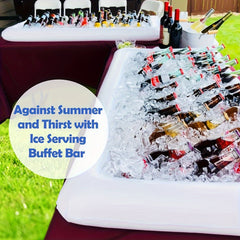 Inflatable Salad Ice Tray Food Drink Holder Cooler Container for Outdoor Party