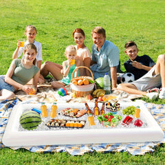 Inflatable Salad Ice Tray Food Drink Holder Cooler Container for Outdoor Party