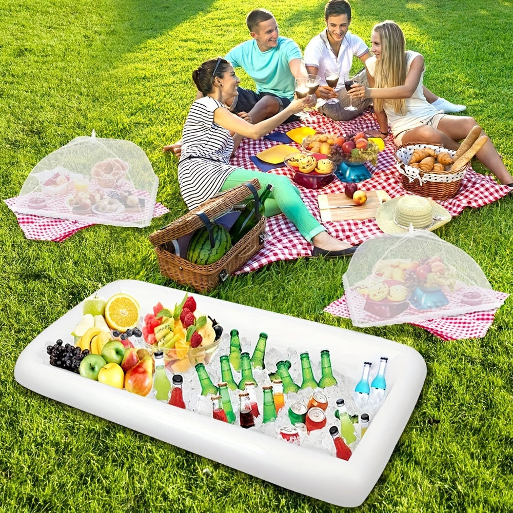 Inflatable Salad Ice Tray Food Drink Holder Cooler Container for Outdoor Party