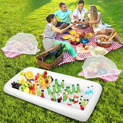 Inflatable Salad Ice Tray Food Drink Holder Cooler Container for Outdoor Party