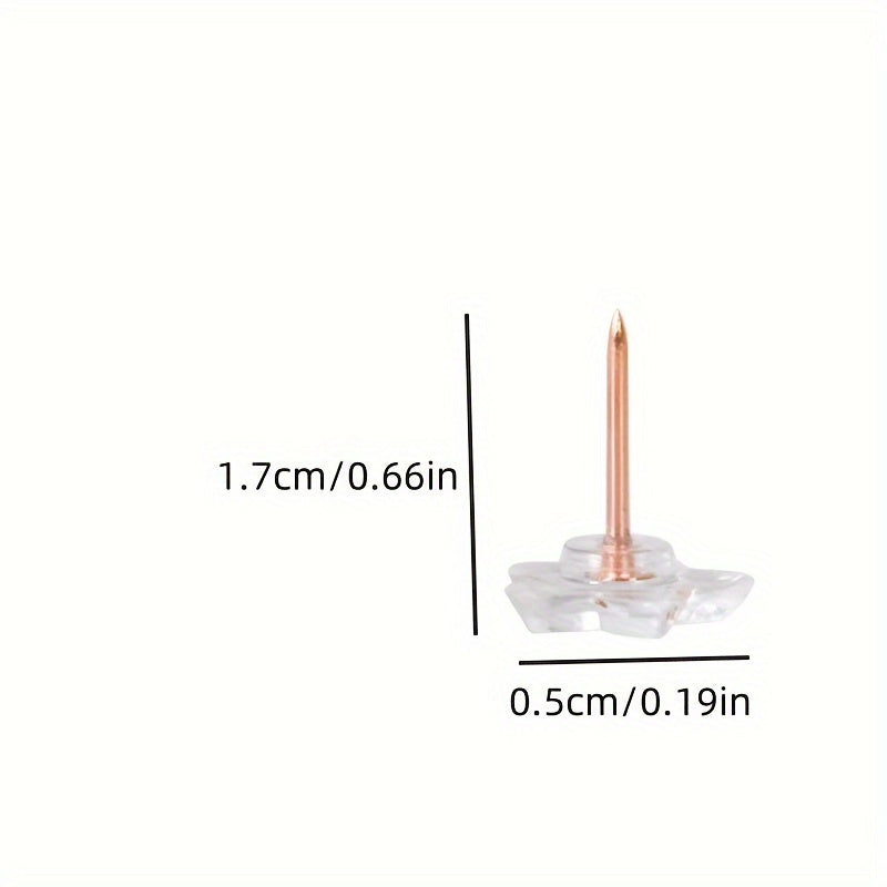 50pcs Transparent I Nail Pushpins for Cork Felt Board Decor