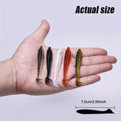 10pcs Paddle Tail Swimbaits Soft Baits Fishing Tackle For Saltwater Freshwater