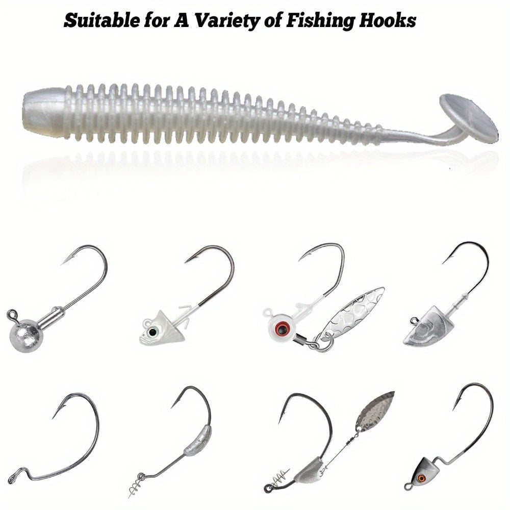 10pcs Paddle Tail Swimbaits Soft Baits Fishing Tackle For Saltwater Freshwater