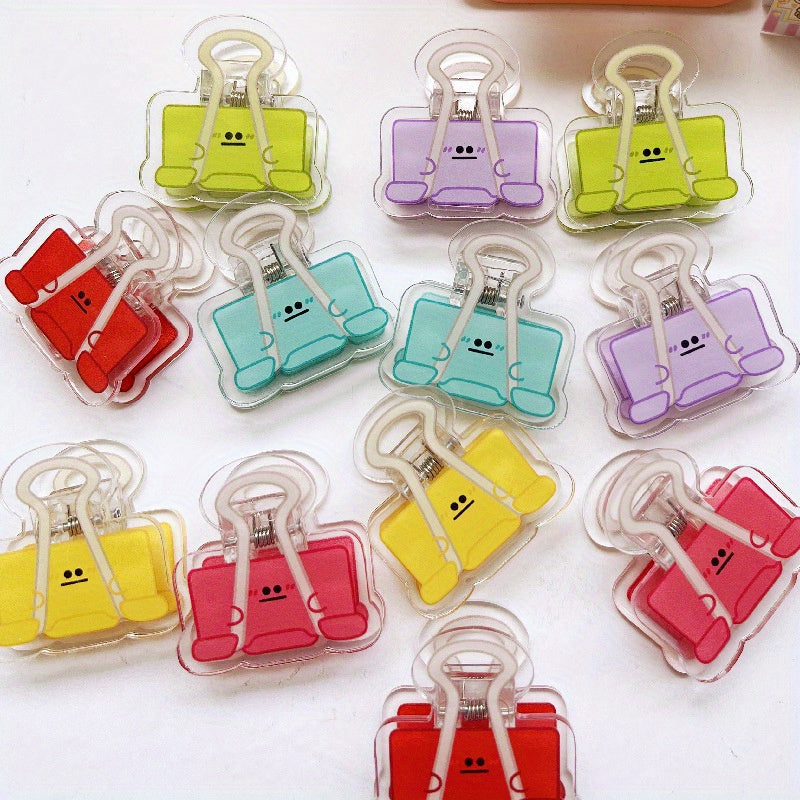5pcs Cartoon Binder Clips Funny Expression Eye Clip Stationery