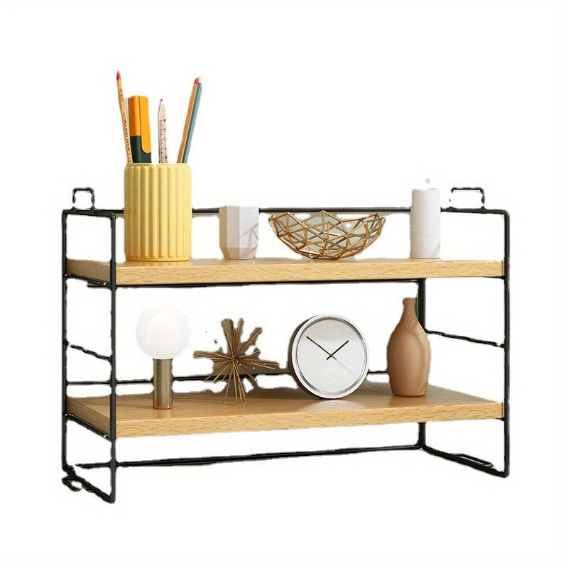 Double Layer Desktop Shelf Dormitory Desk Storage Rack Cosmetic Organizer