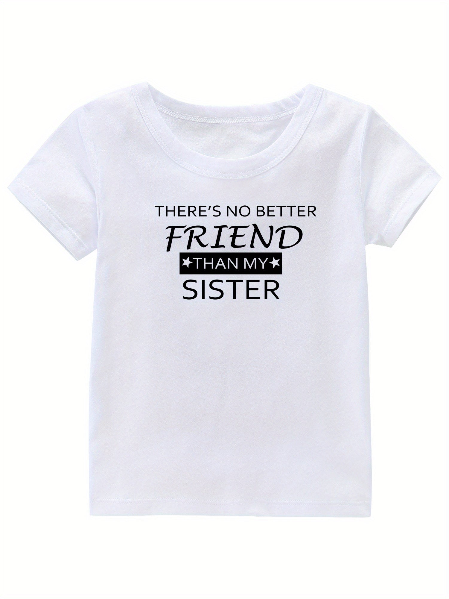 Sister Print Girl's Cotton T-shirt for Summer