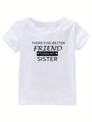 Sister Print Girl's Cotton T-shirt for Summer