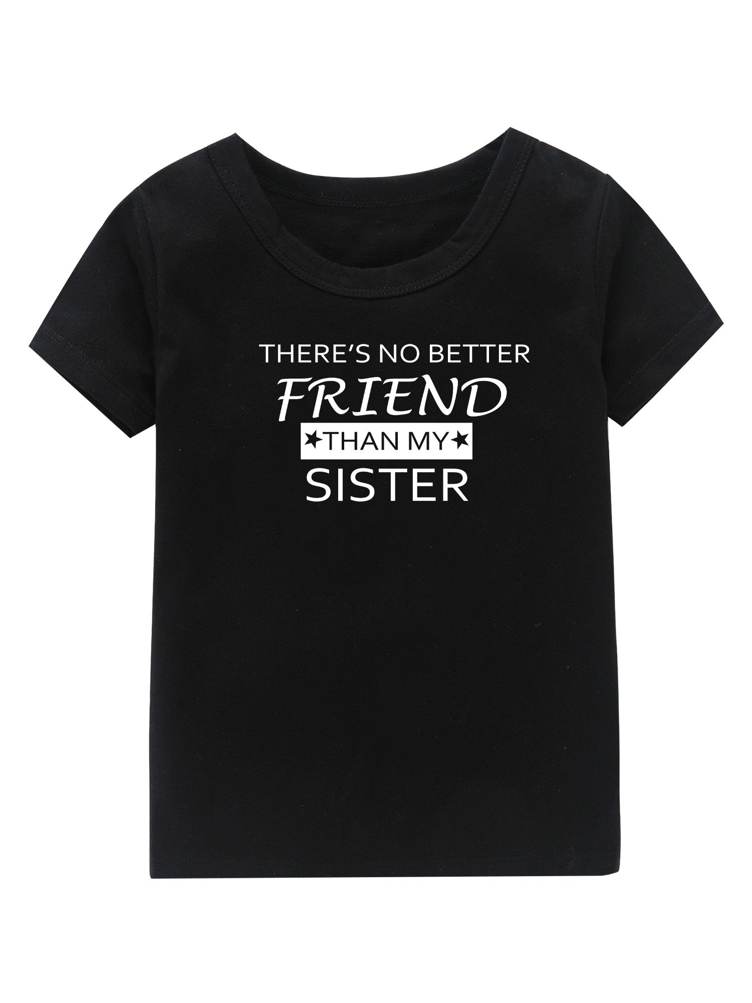 Sister Print Girl's Cotton T-shirt for Summer