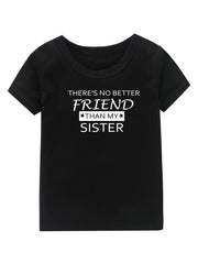 Sister Print Girl's Cotton T-shirt for Summer