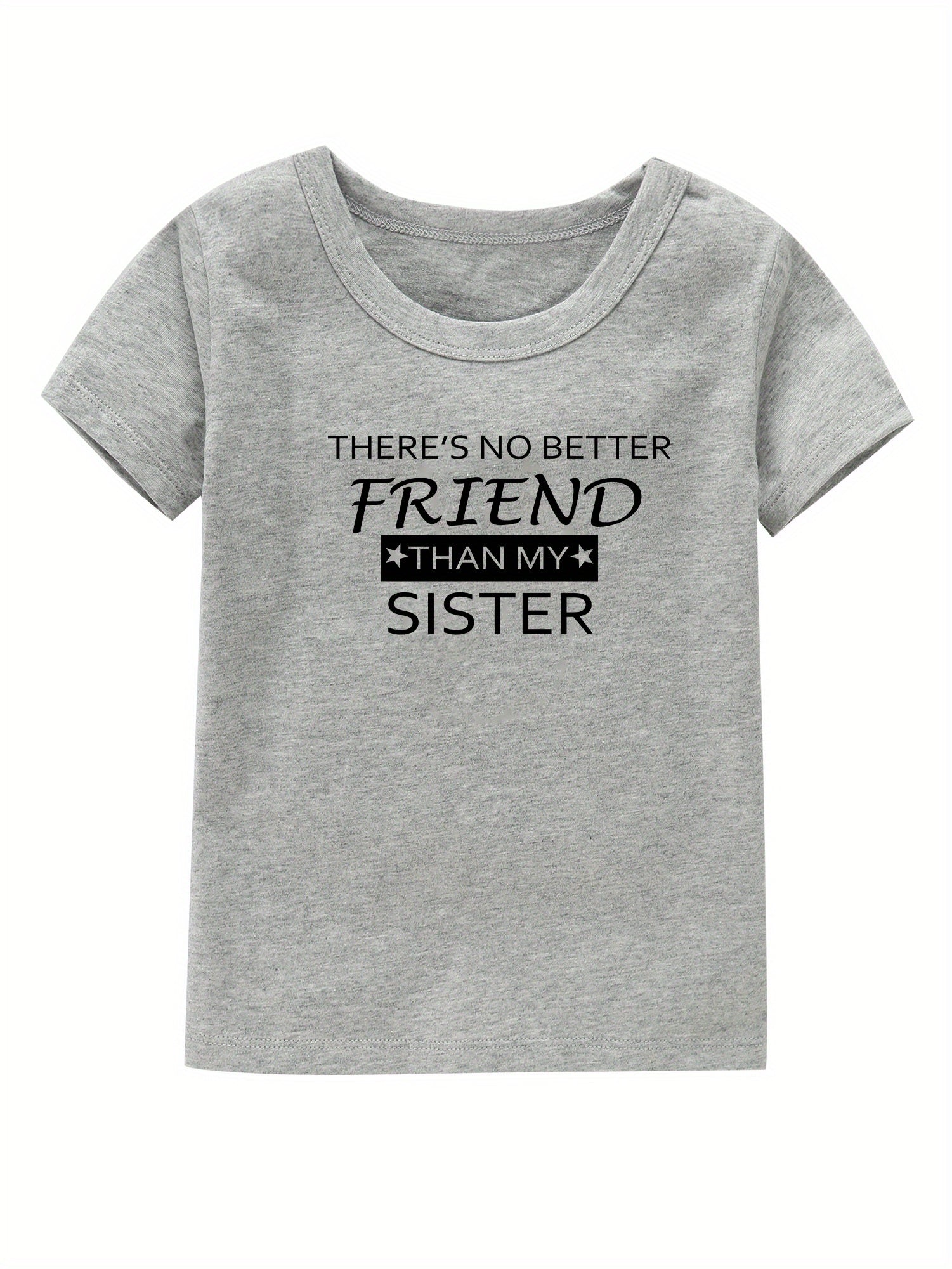 Sister Print Girl's Cotton T-shirt for Summer