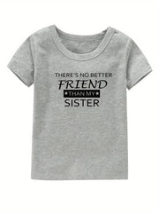 Sister Print Girl's Cotton T-shirt for Summer