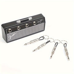 Wall Mounted KeyHook Guitar Plug Keychain Self Adhesive Key Holder Set