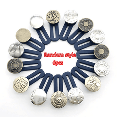 6pcs Metal Button Pants Waist Extender Stretch Waistband Size Adjuster