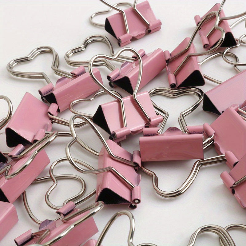 3pcs Pink Heart Shaped Paper Clip with Tail for Stationery