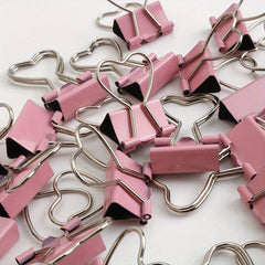 3pcs Pink Heart Shaped Paper Clip with Tail for Stationery