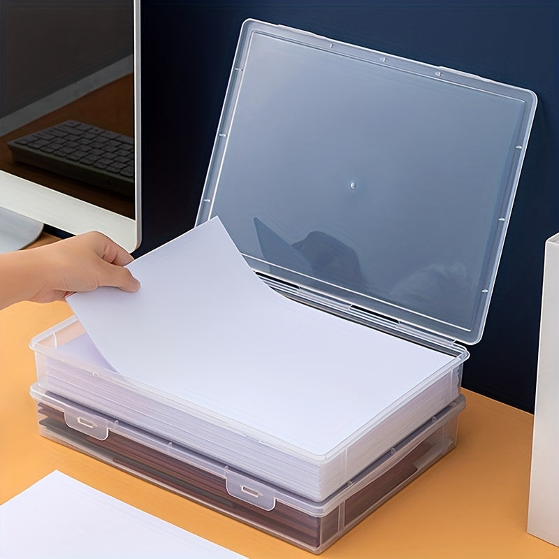 Large Capacity Transparent Storage Box for Office Documents