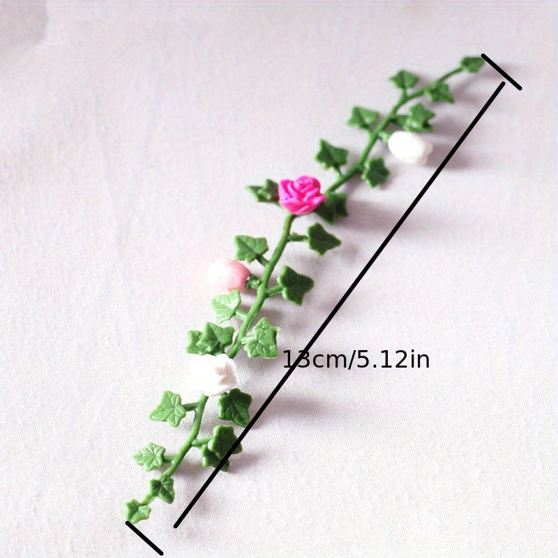 2pcs Mini Flower Garden Scene Dollhouse Mini Simulation Flower Garden Model