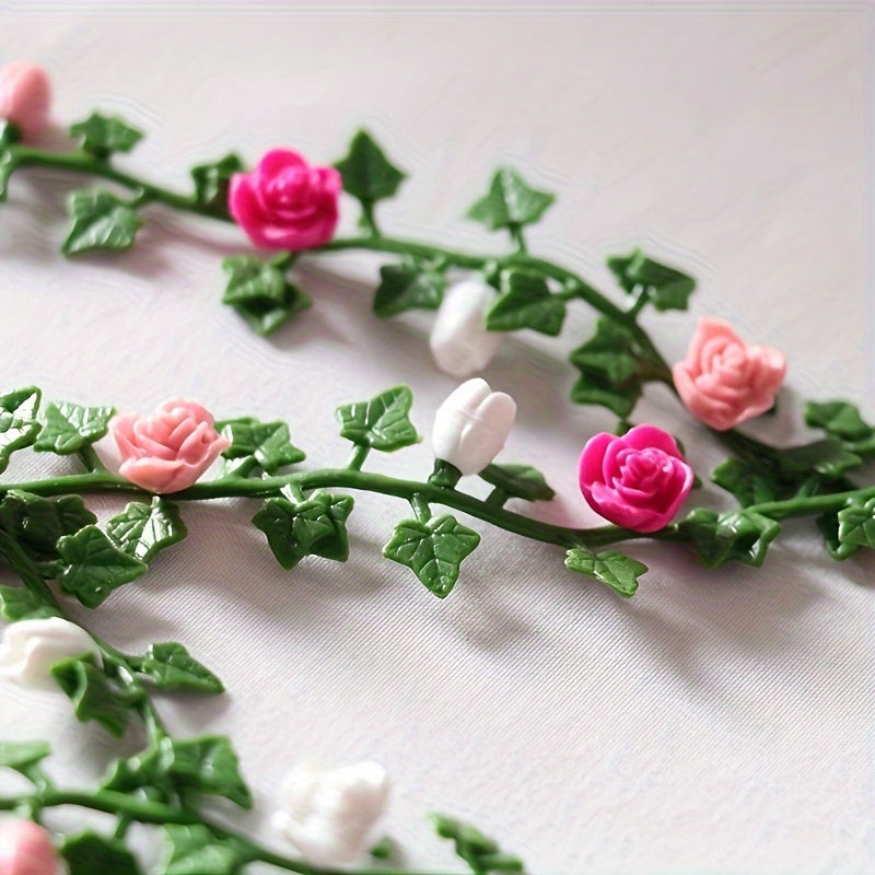 2pcs Mini Flower Garden Scene Dollhouse Mini Simulation Flower Garden Model
