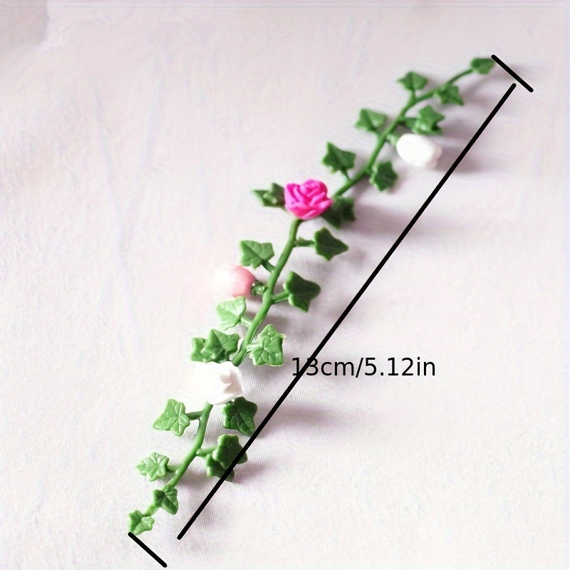 2pcs Mini Flower Garden Scene Dollhouse Mini Simulation Flower Garden Model