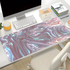 Pearlescent Light Red Gaming Mouse Pad Water Ripples Non Slip Desk Accessories