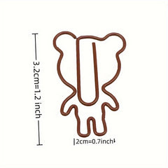 20pcs Bear Paper Clips Creative Model, School Office Supplies