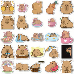 50pcs Waterproof Capybara Cartoon Stickers Pack Funny Love Doodle Art