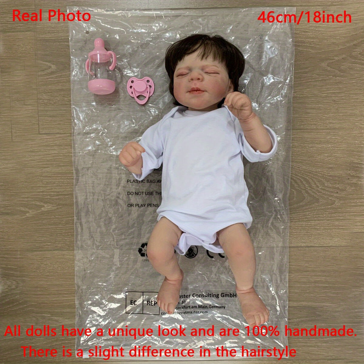 18in Silicone Reborn Baby Doll Soft Newborn Girl Toy Paint Skin
