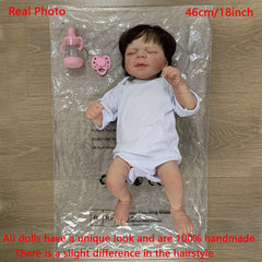 18in Silicone Reborn Baby Doll Soft Newborn Girl Toy Paint Skin