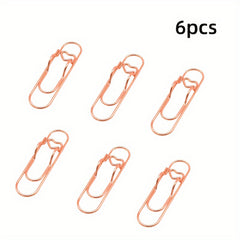 6pcs Metal Pen Clips Function Pen Holder Clips Bookmarks Stationery Tool