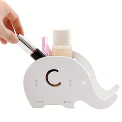 Elephant Shape Pen Holder With Phone Stand Makeup Brush Stationery Storage Rack