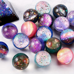 Space Bouncy Balls Bulk 32mm for Kids Party Favors - 6pcs or 12pcs