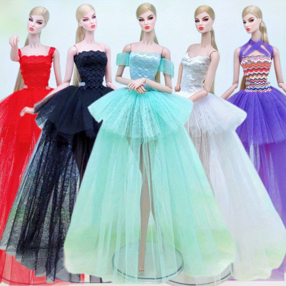 Pink Lace Wedding Party Dress for 11-8 inch Dolls