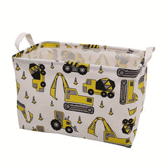 Canvas Waterproof Collapsible Clothes Organizer Basket With Handle