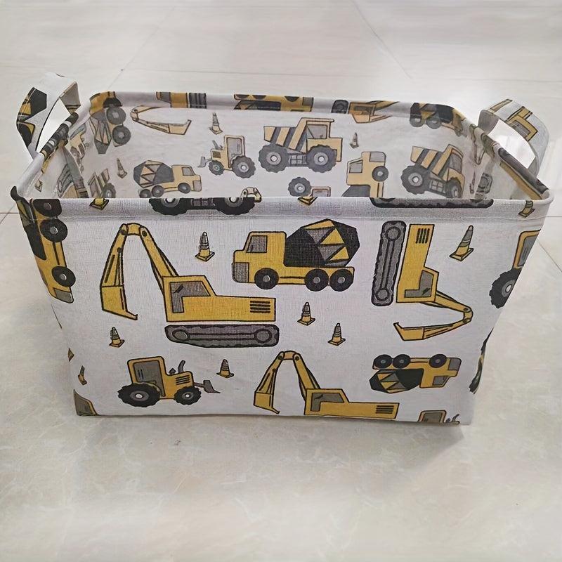 Canvas Waterproof Collapsible Clothes Organizer Basket With Handle