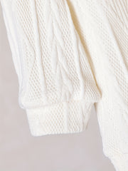 Girl's Cable Knit 2pcs Set Solid Casual Outfits Kids Clothes