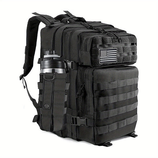 45L Backpack Men Camping Hiking Daypack with Water Bottle Pouch