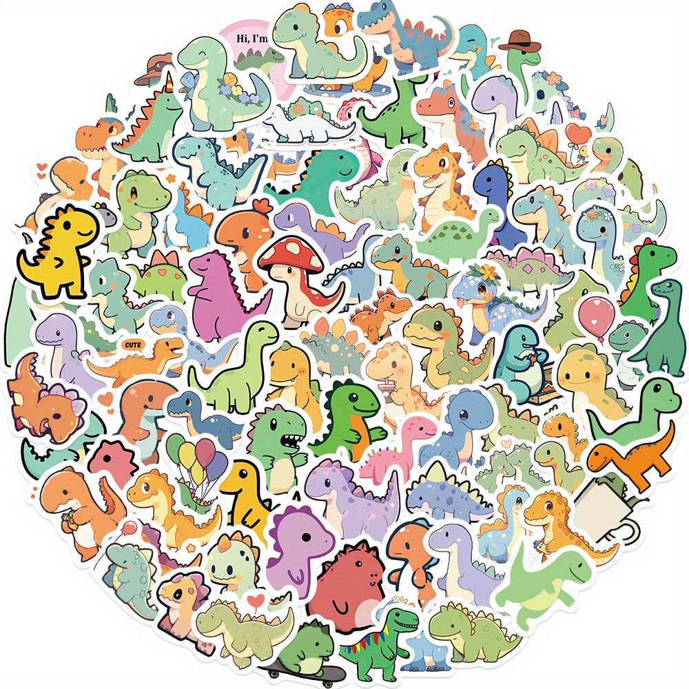100pcs Dinosaur Vinyl Sticker Animal Decoration DIY Waterproof Sticker