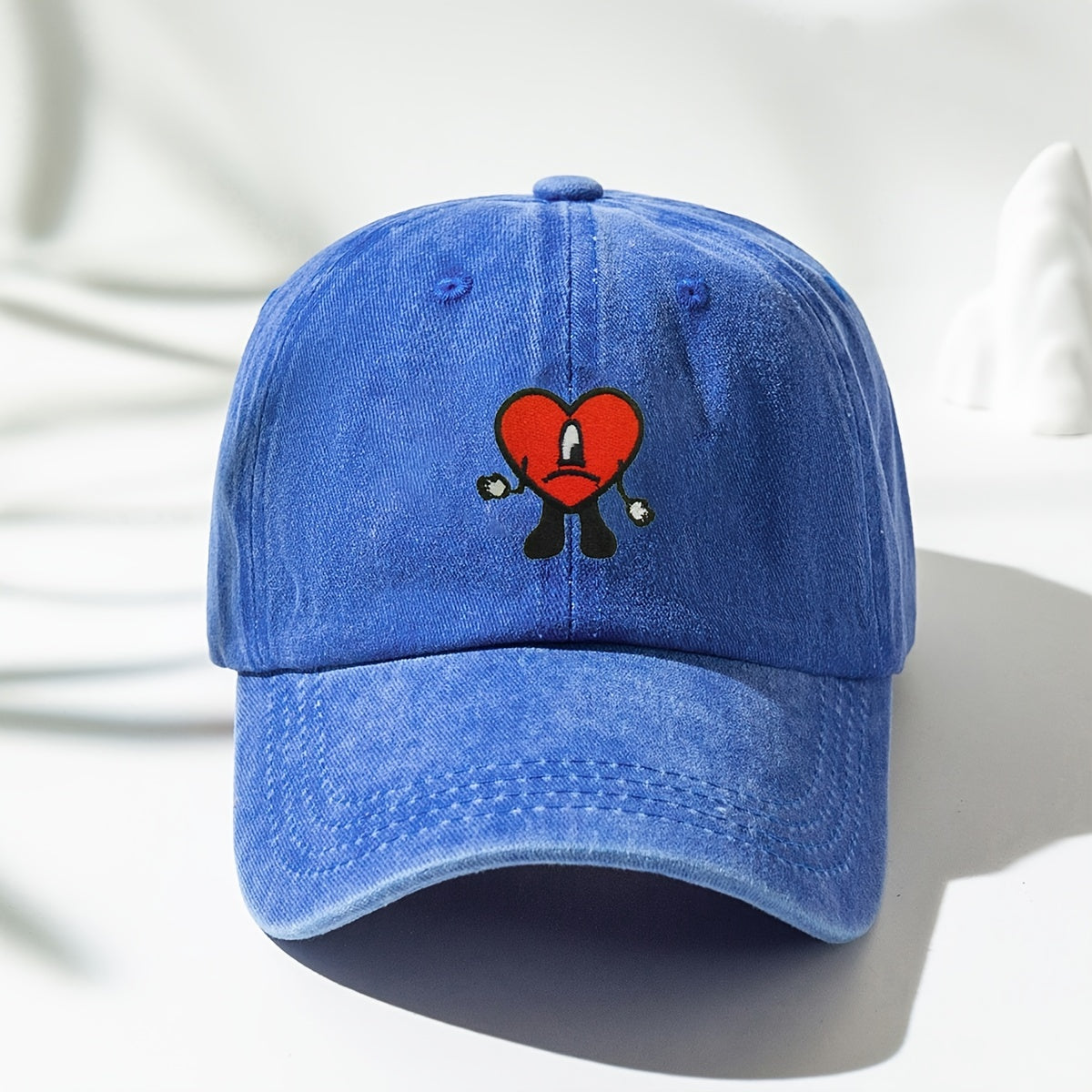 Heart Little Man Bad Rabbit Baseball Cap Candy Distressed Cartoon Sports Hat