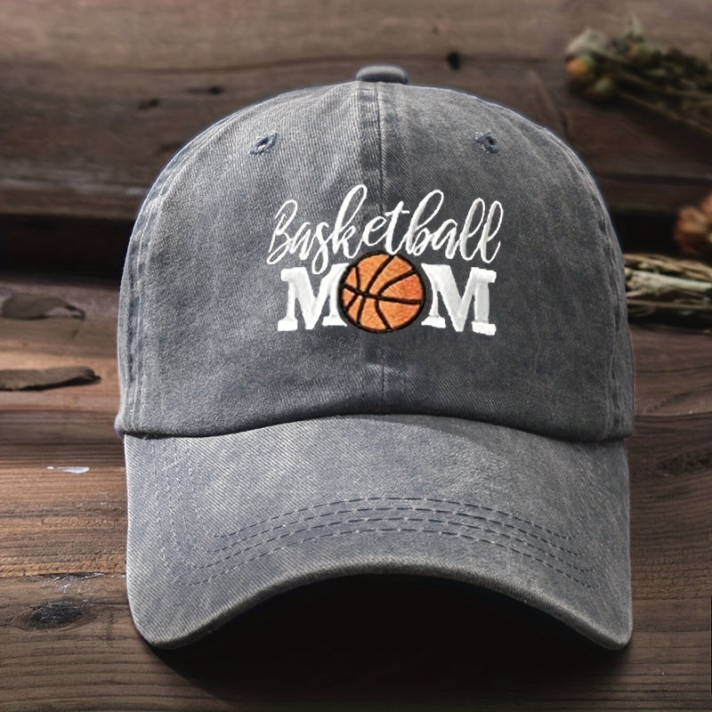 Basketball Mom Embroidered Baseball Cap Distressed Dad Hat