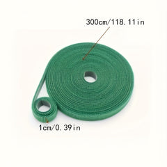3 Rolls Green Nylon Plant Ties Self-adhesive Garden Tape