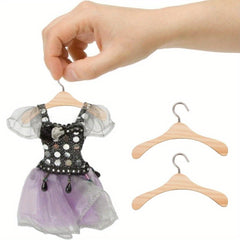 5pcs Doll Clothes Hangers Set Colorful Dollhouse Wardrobe Accessories
