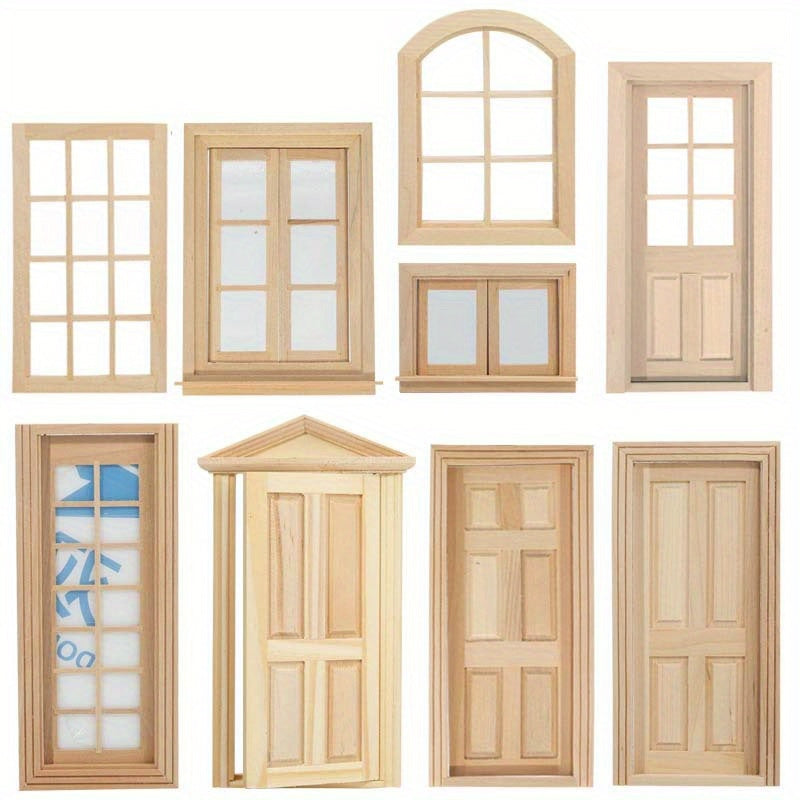 1 12 Dollhouse DIY Mini Door And Window Raw Materials Model Accessories
