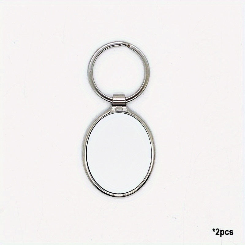 Sublimation Blank Oval Metal Keychain 10pcs