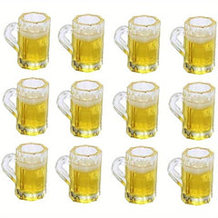 Mini Beer Cup Dollhouse Mugs Cups with Realistic Looking Beer - Yellow