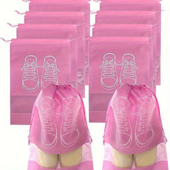 10 Pack Shoe Storage Bags with Transparent Window Drawstring Closure